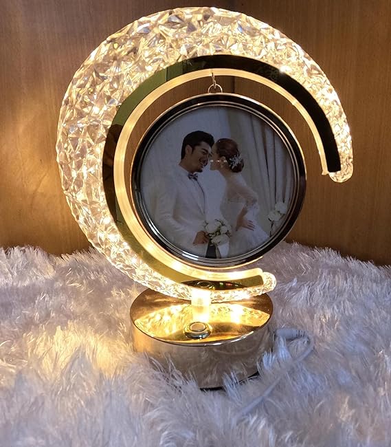 Best Gift For your her/him, Anniversary Gift, Crystal Moon LED frame - Lovely Creation