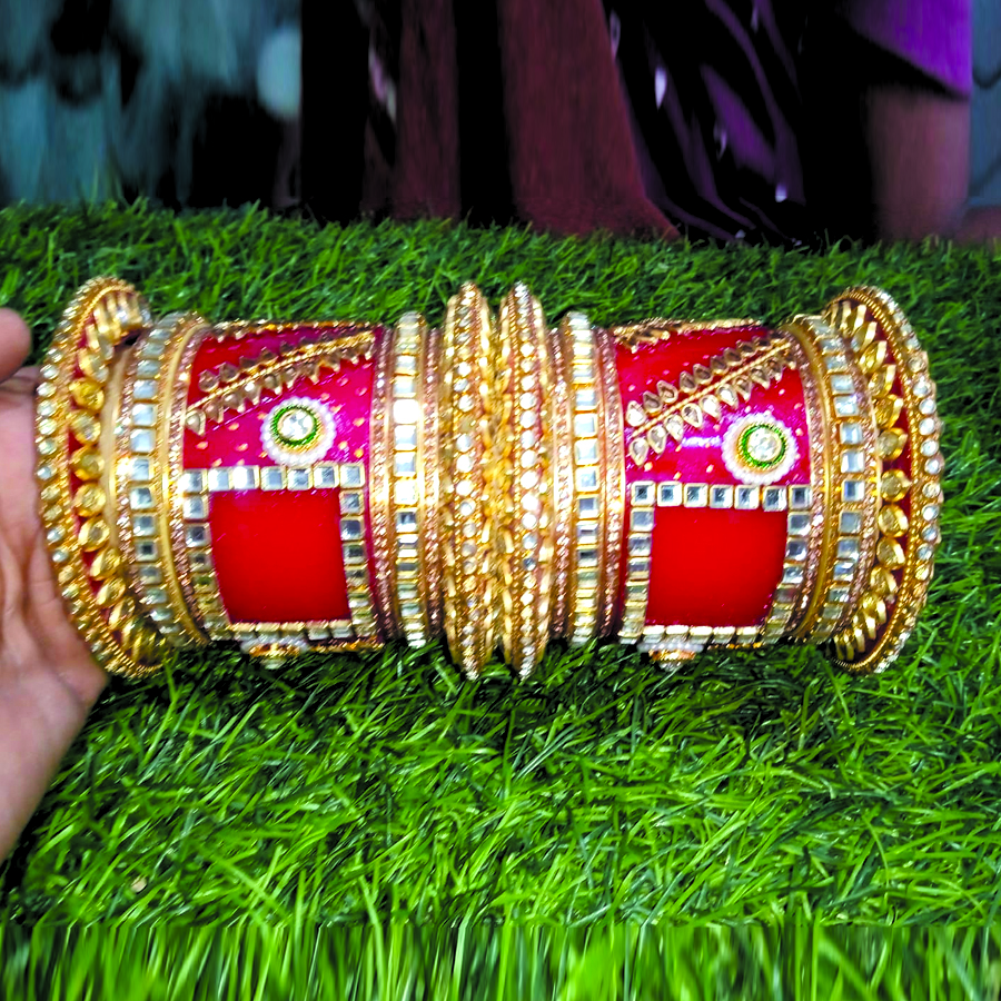 Bridal Red Broad Chuda Set 