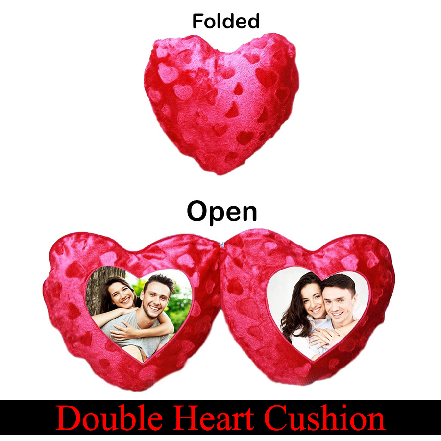 double heart cushion 